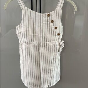 Haute Hippie Kids Girls Romper Cold Shoulder, Smocked Waist Size M 7/8